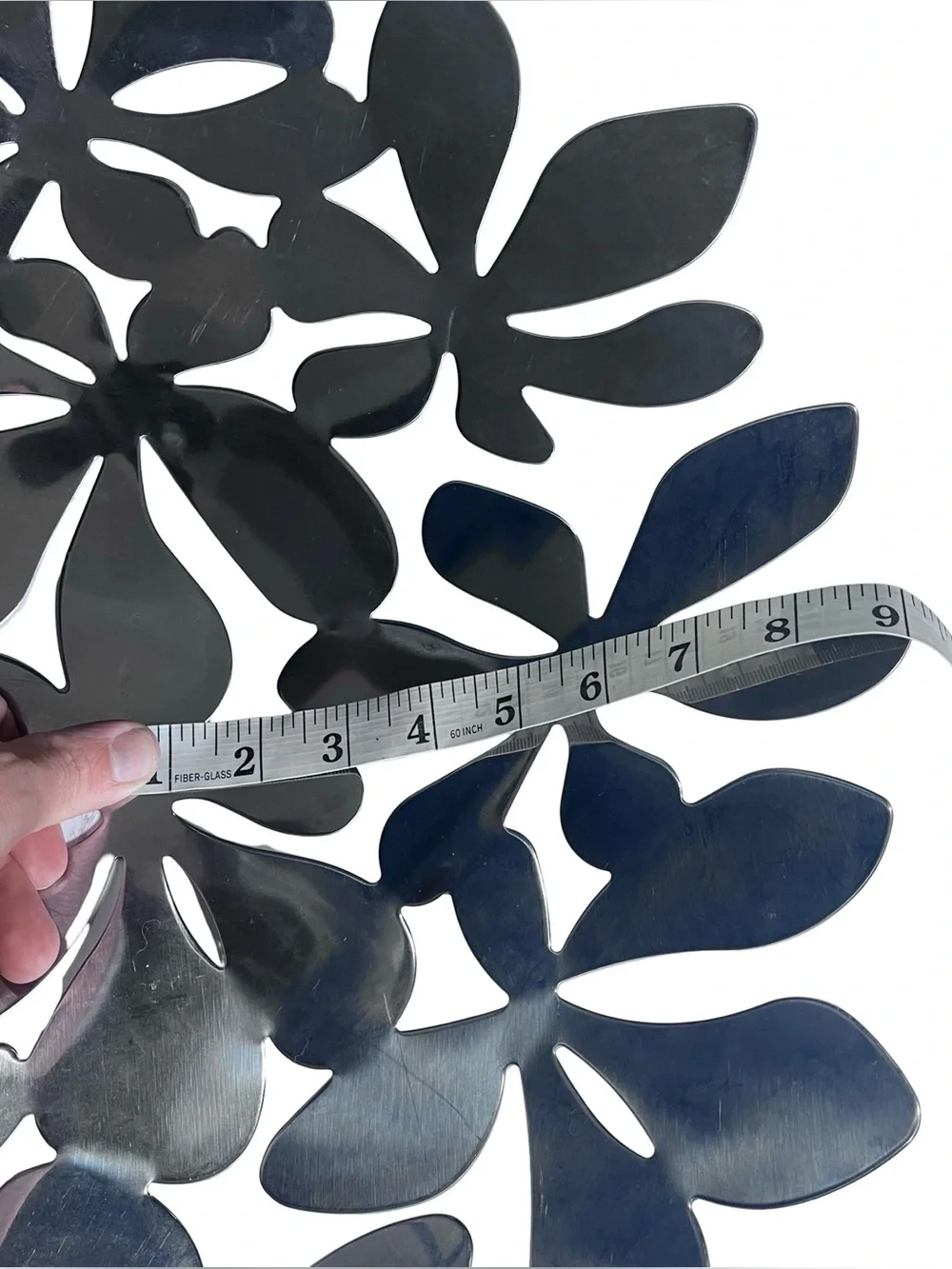 IKEA Stockholm Stainless Steel Leaf Bowl 17” Monika Mulder Fruit Cutout Silver
